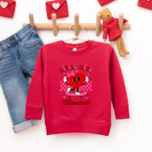 Little Miss Valentine Skateboard | Toddler Graphic Sweatshirt