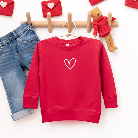 Embroidered Hand Drawn Heart | Youth Ultra-Soft Graphic Sweatshirt