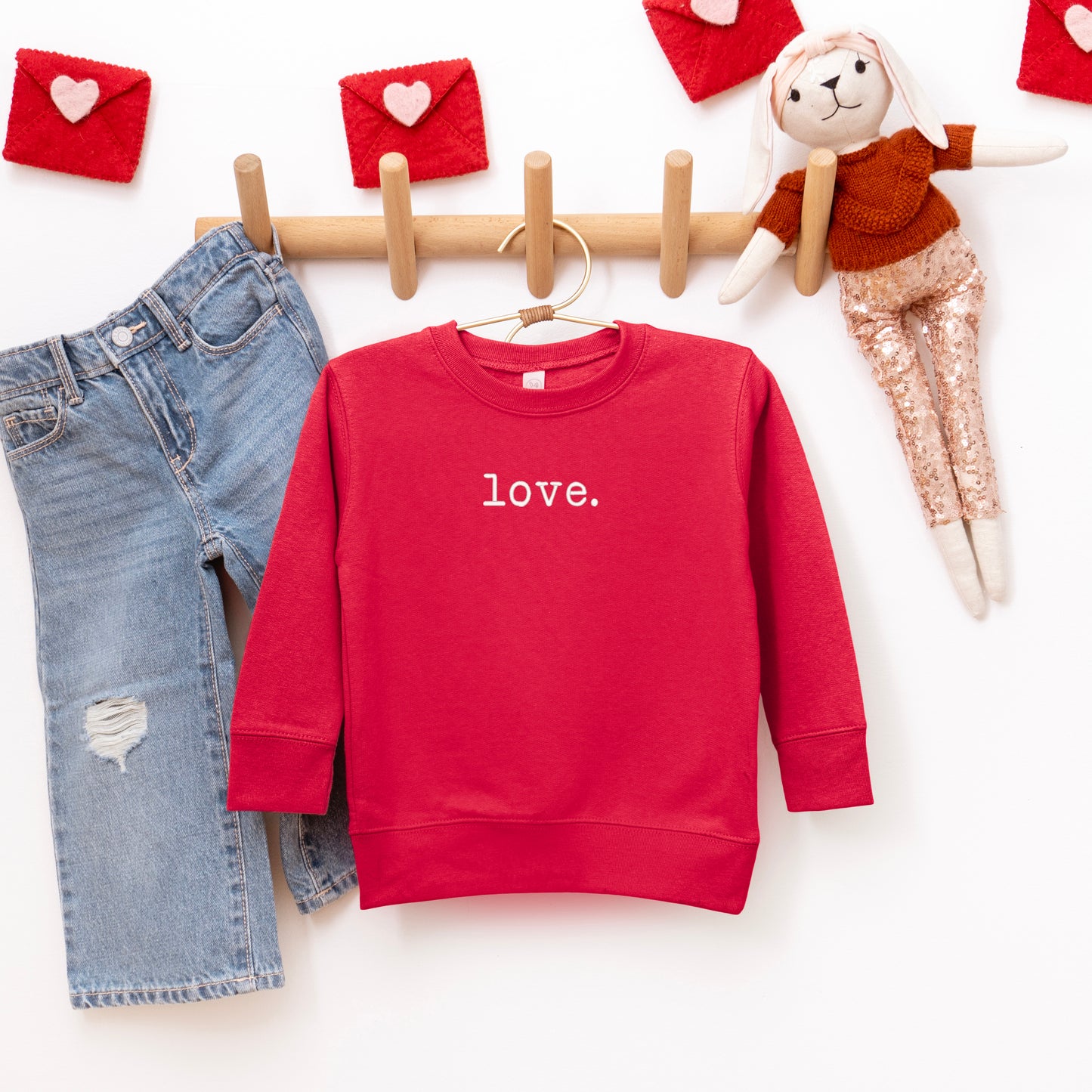 Embroidered Love Typewriter | Youth Ultra-Soft Graphic Sweatshirt