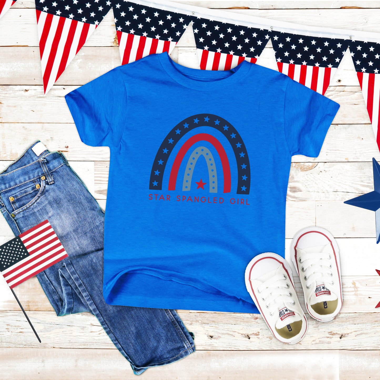 Star Spangled Girl | Toddler Graphic Short Sleeve Tee