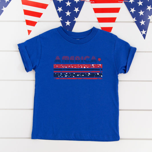 America With Stars And Stripes | Youth Graphic Short Sleeve Tee