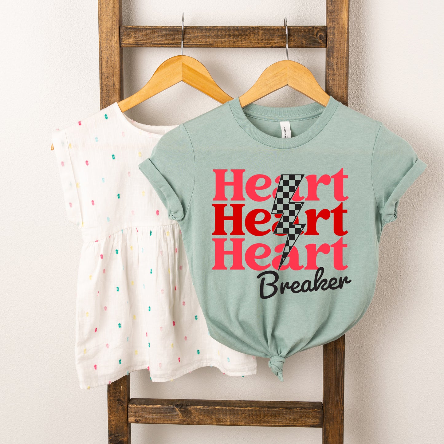 Heart Breaker Checkered Bolt | Youth Graphic Short Sleeve Tee