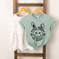 Don't Worry Be Hoppy Smiley Bunny | Youth Short Sleeve Crew Neck