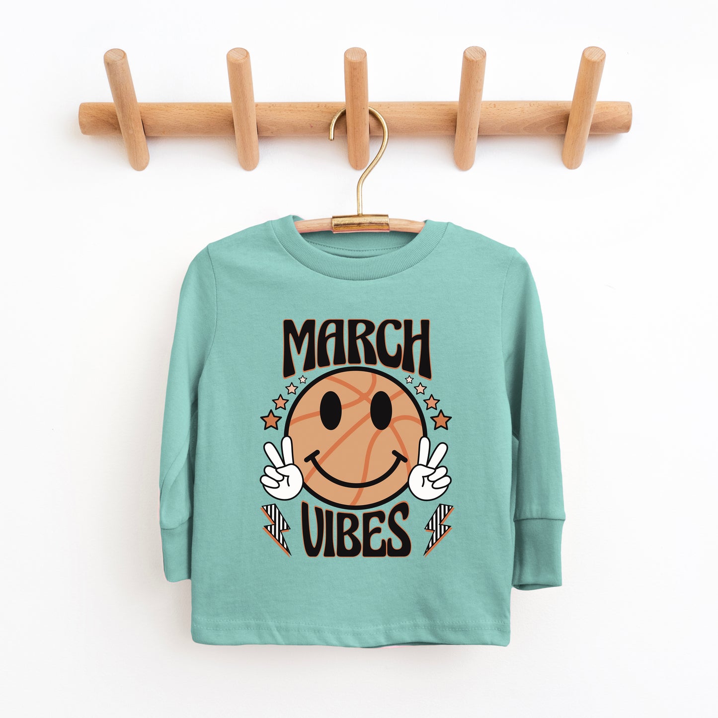 March Vibes Basketball | Youth Graphic Long Sleeve Tee