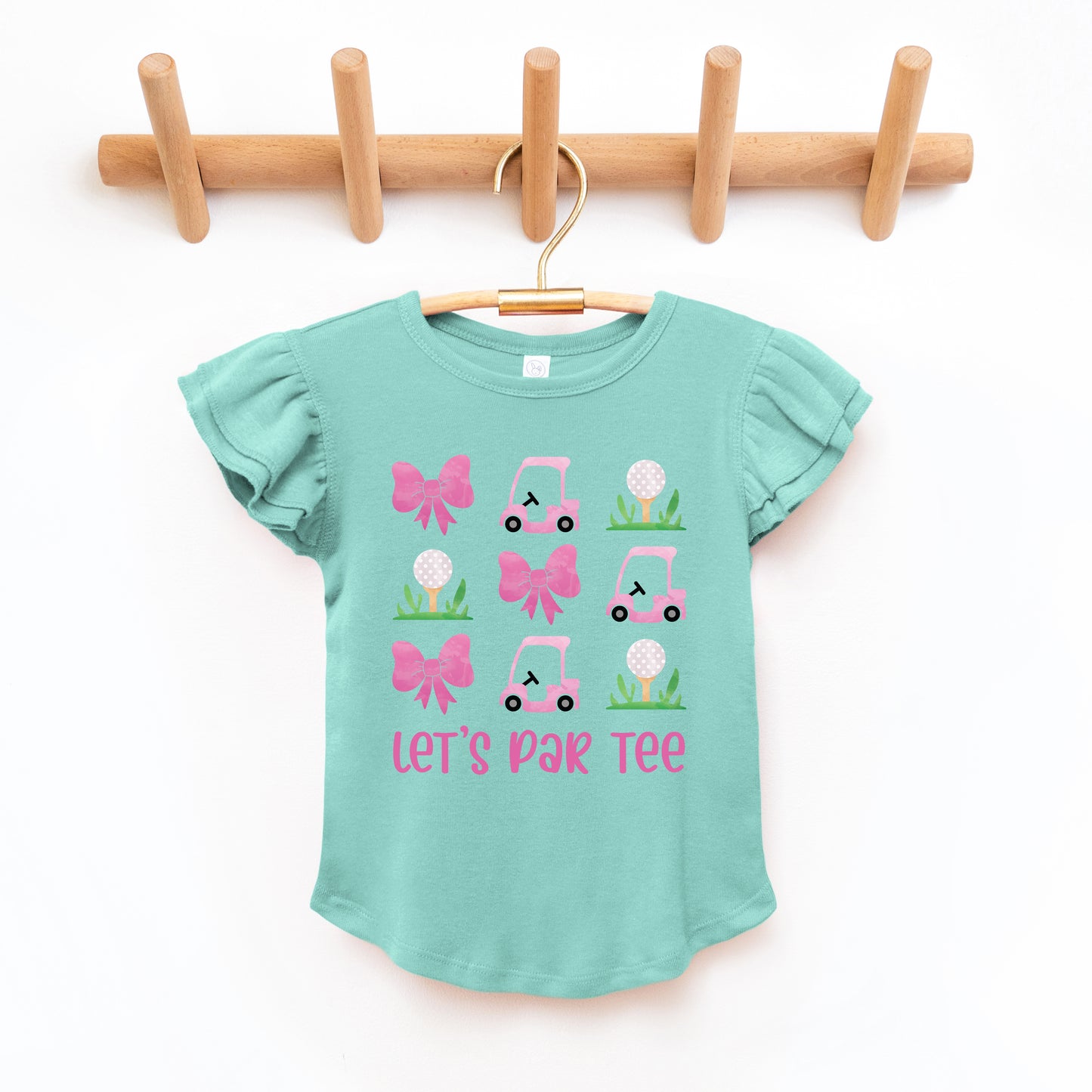 Let's Par Tee Coquette | Toddler Graphic Flutter Sleeve Tee