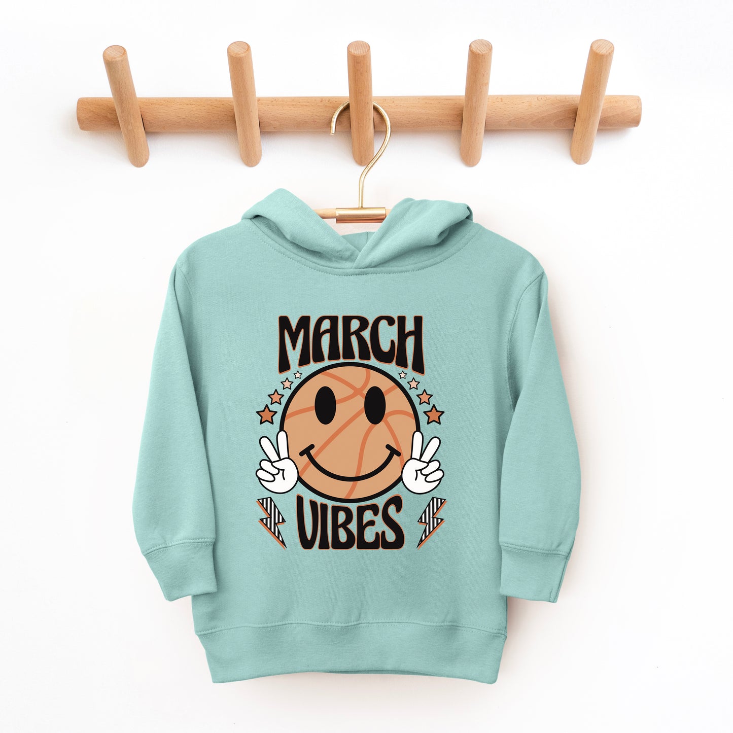 March Vibes Basketball | Toddler Graphic Hoodie