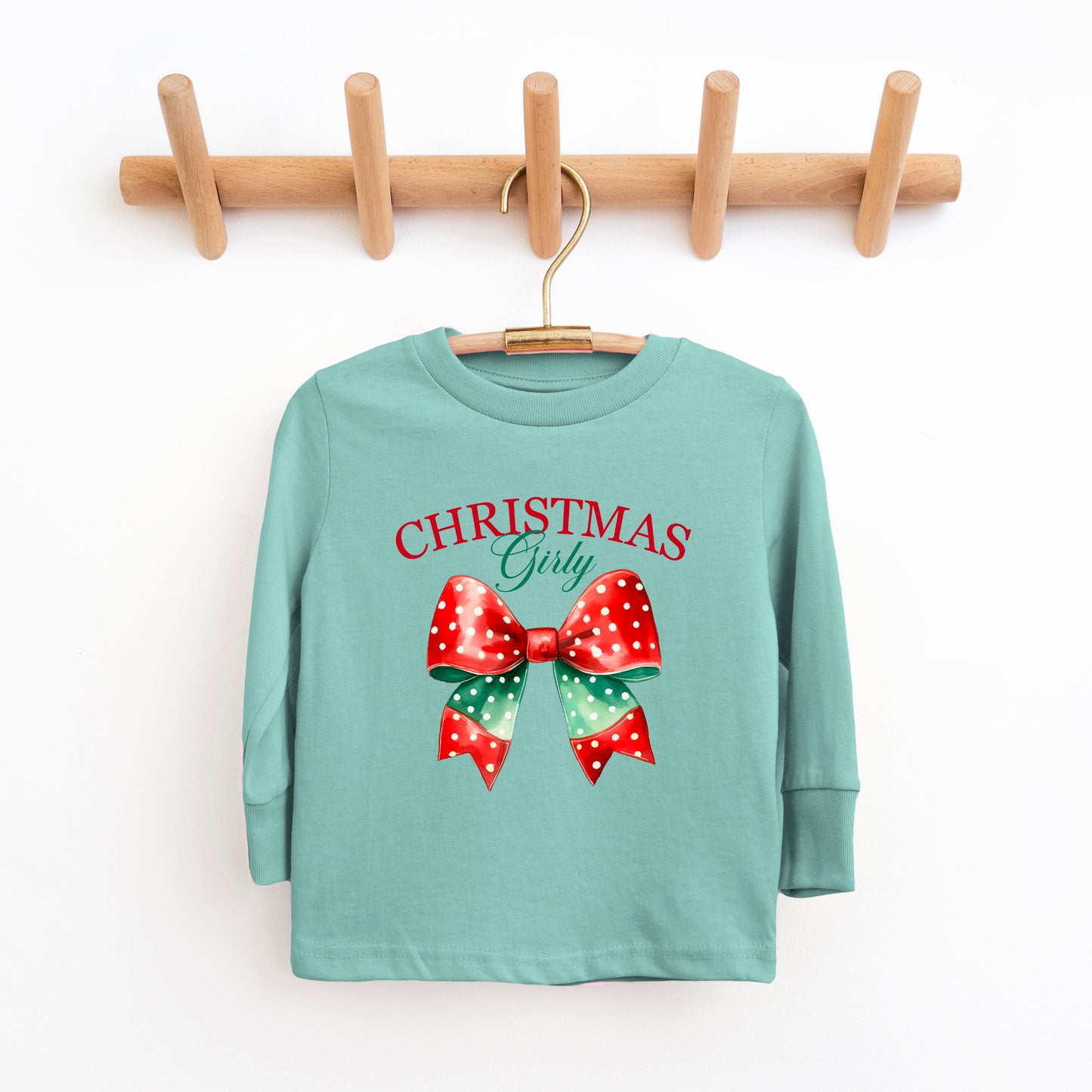 Coquette Christmas Girly | Toddler Graphic Long Sleeve Tee