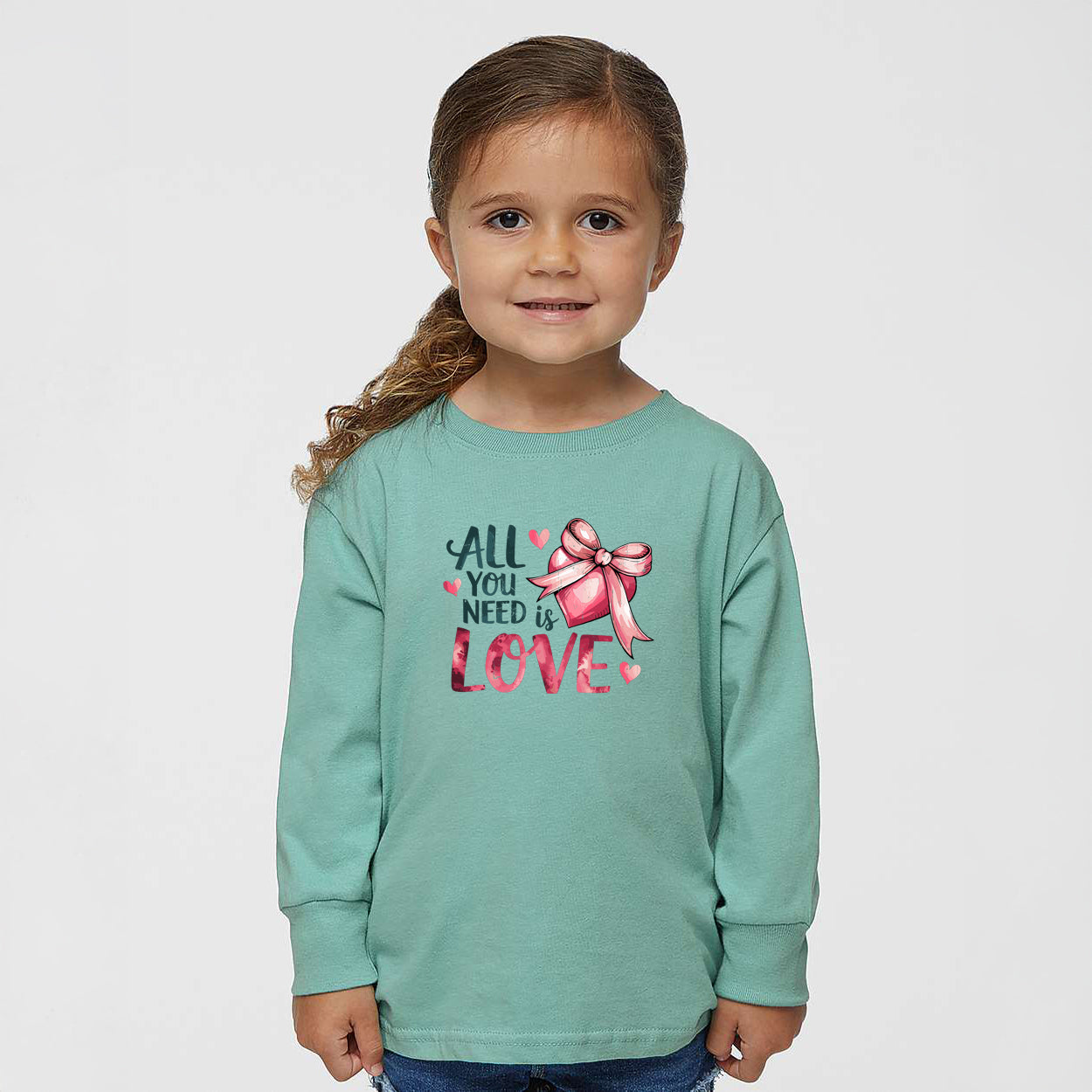 All You Need Is Love Coquette | Toddler Graphic Long Sleeve Tee