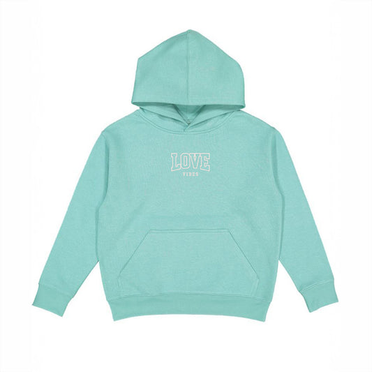 Embroidered Varsity Love Vibes | Youth Graphic Hoodie