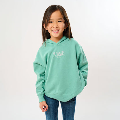 Embroidered Varsity Love Vibes | Toddler Graphic Hoodie