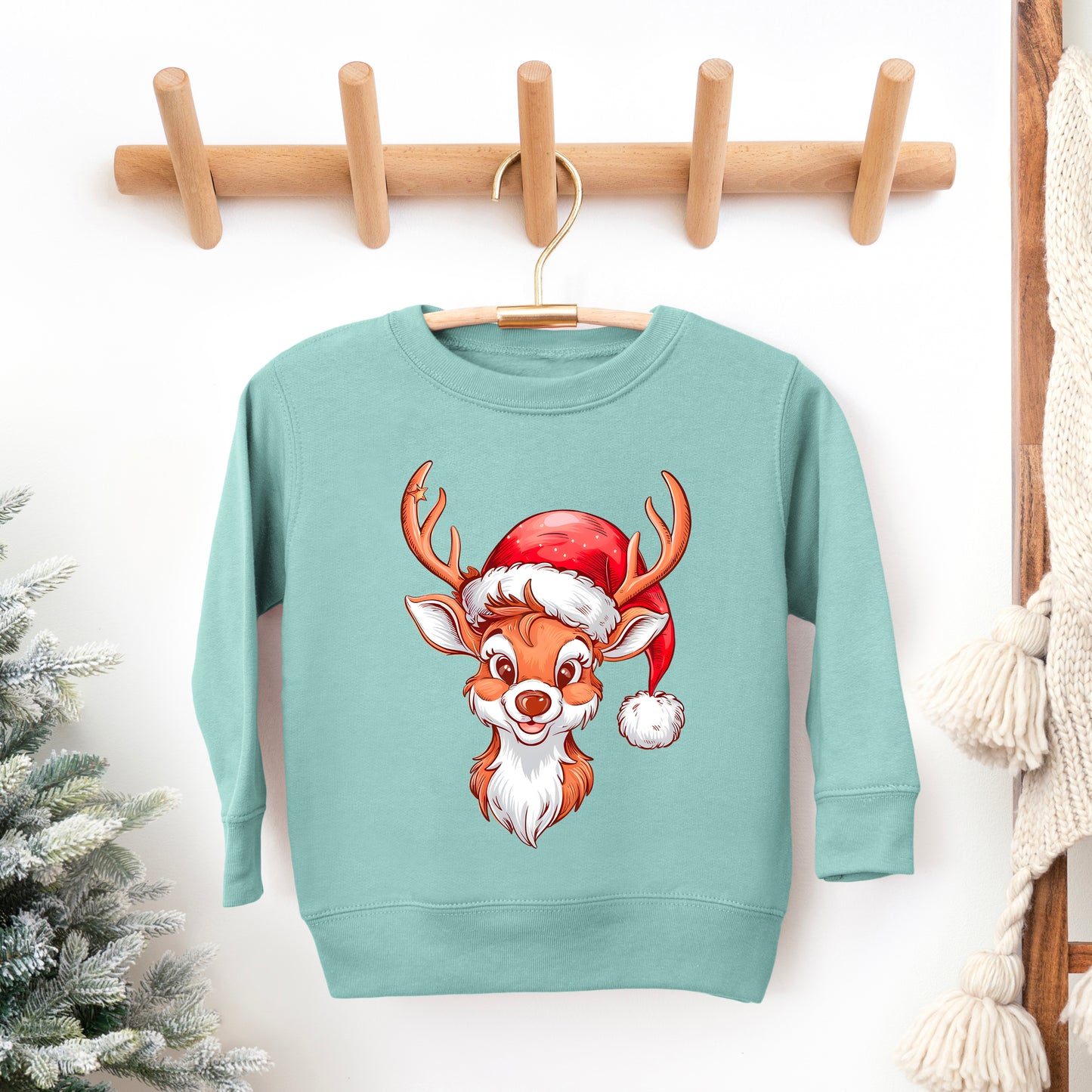 Cute Reindeer Head | Toddler Graphic Sweatshirt