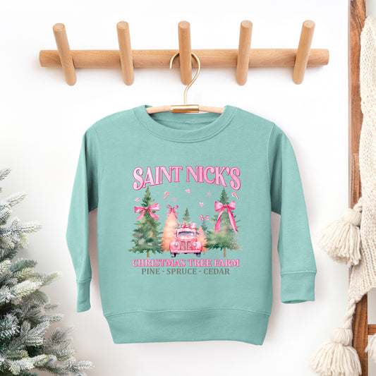 Coquette St. Nick's Tree Farm | Toddler Graphic Sweatshirt