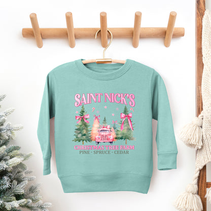 Coquette St. Nick's Tree Farm | Youth Ultra-Soft Graphic Sweatshirt