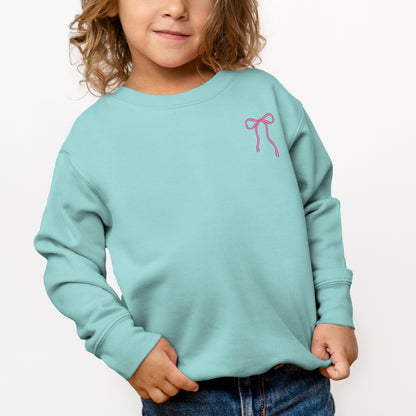 Embroidered Thin Bow | Youth Ultra-Soft Graphic Sweatshirt