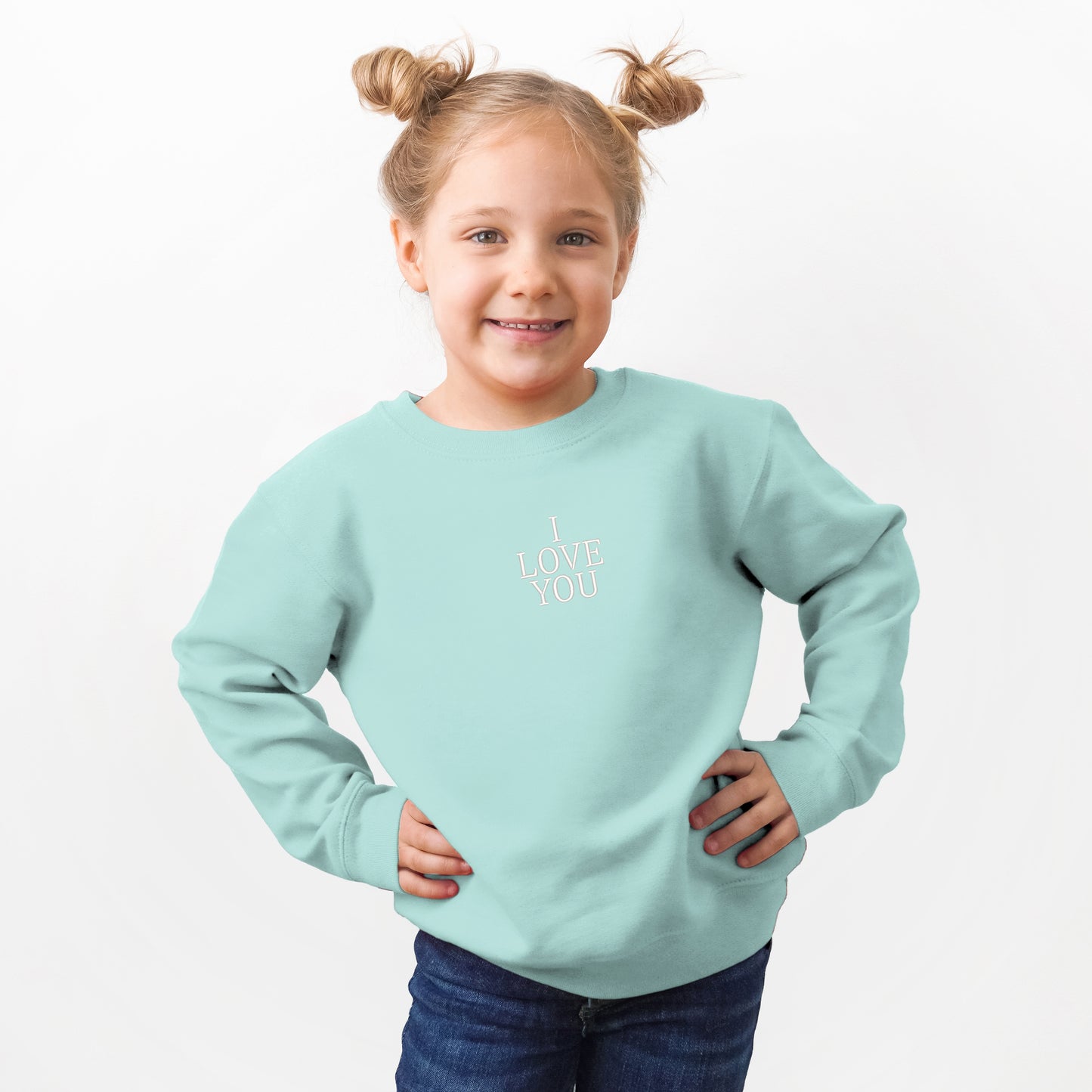 Embroidered I Love You Words | Toddler Graphic Sweatshirt