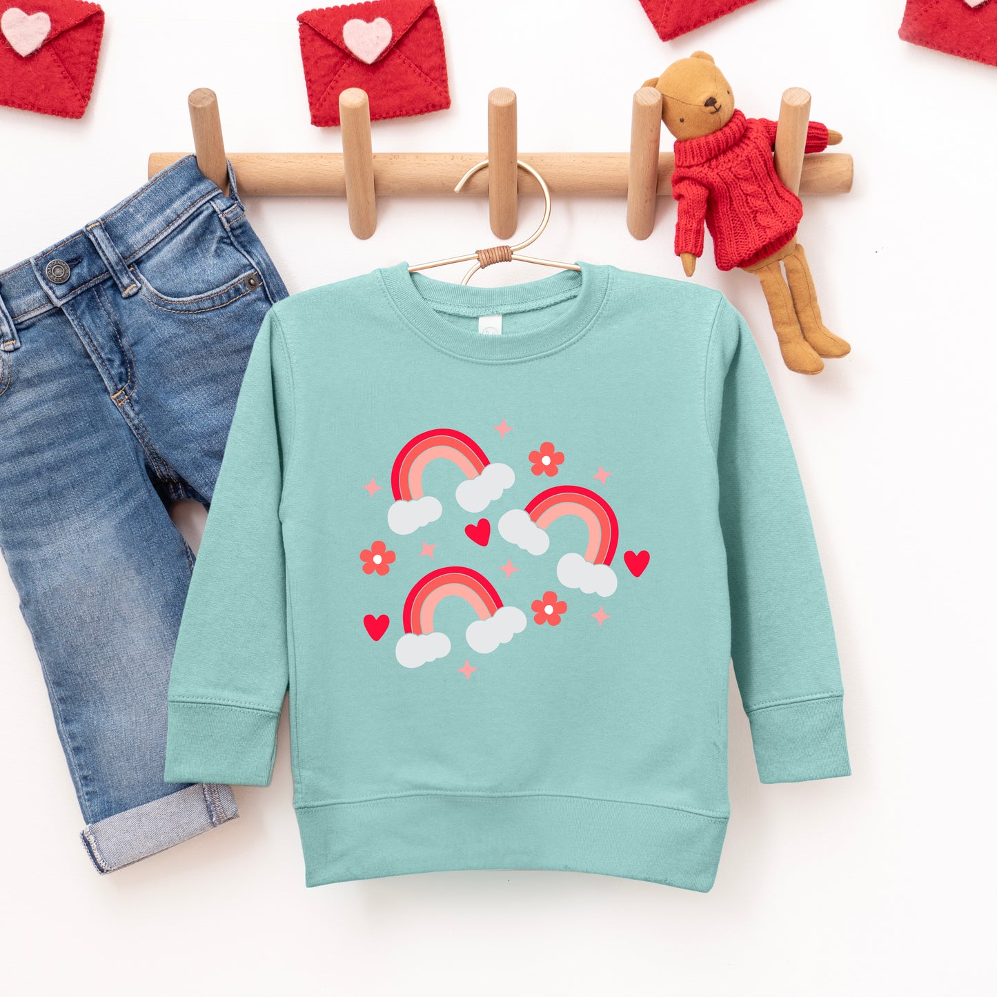 Valentine Rainbow | Youth Ultra-Soft Graphic Sweatshirt