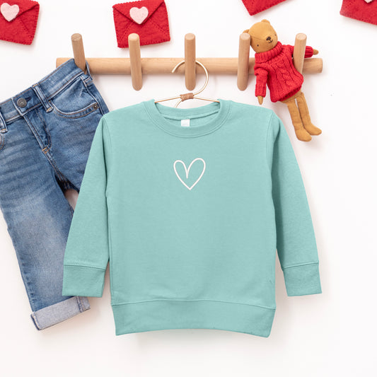 Embroidered Hand Drawn Heart | Youth Ultra-Soft Graphic Sweatshirt