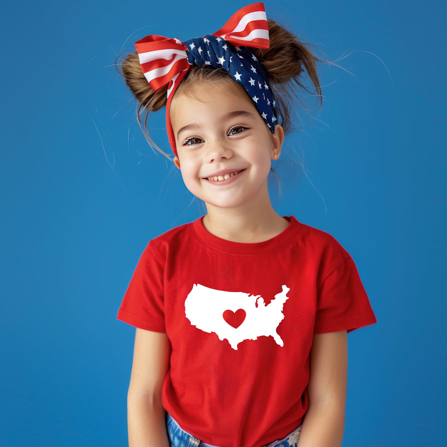 USA Heart Outline | Toddler Graphic Short Sleeve Tee