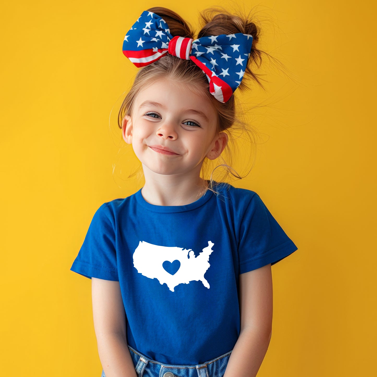 USA Heart Outline | Toddler Graphic Short Sleeve Tee