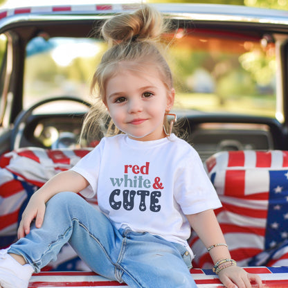 Red White And Cute Stars | Youth Graphic Short Sleeve Tee