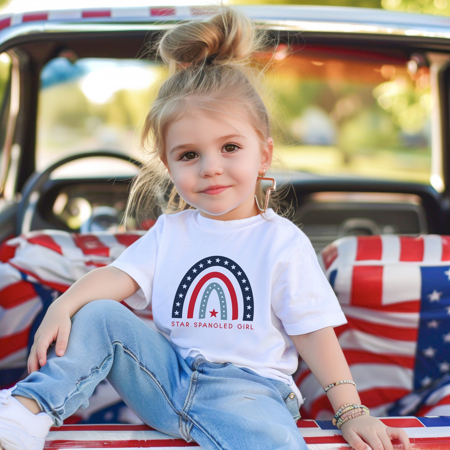 Star Spangled Girl | Toddler Graphic Short Sleeve Tee