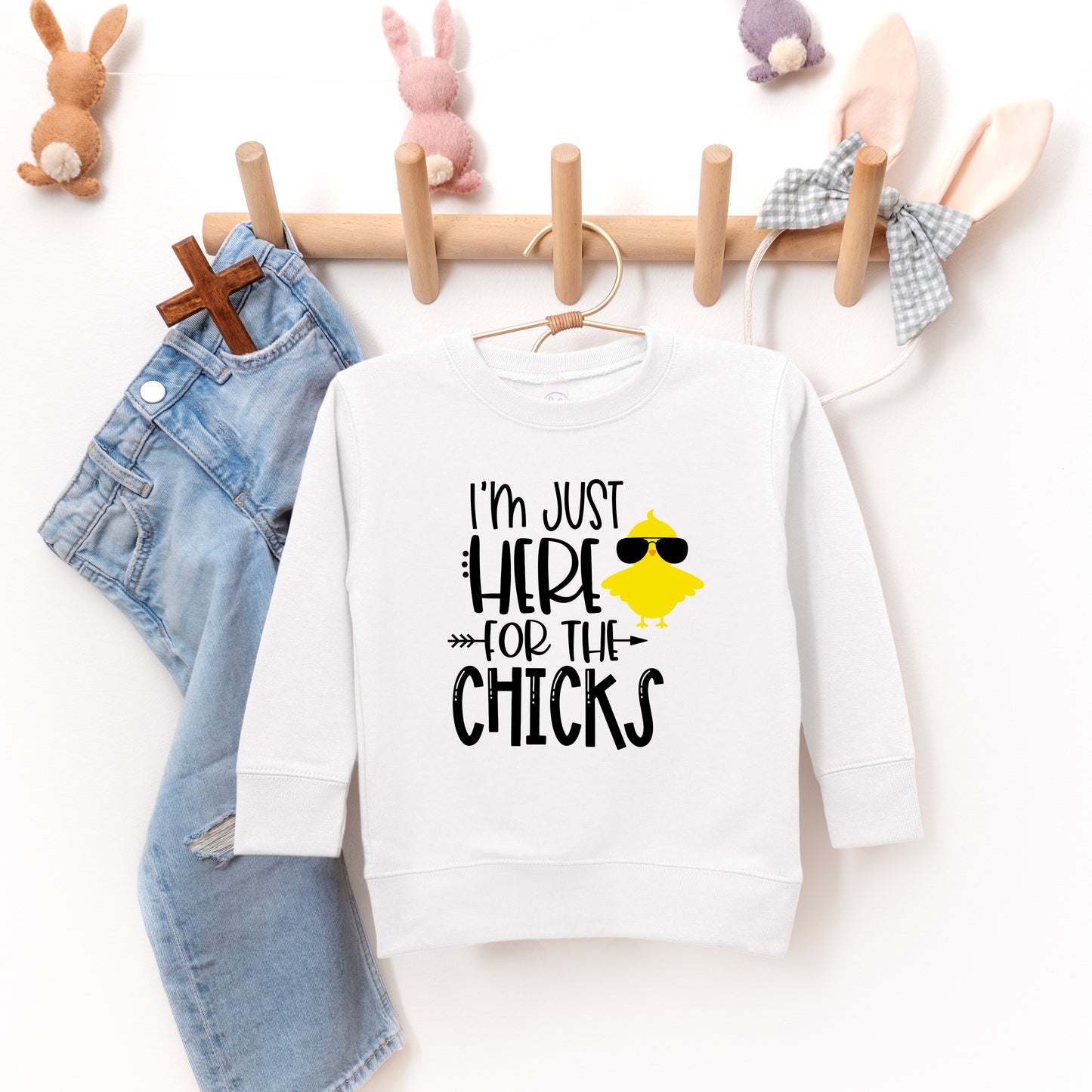 I'm Just Here For The Chicks | Toddler Graphic Sweatshirt