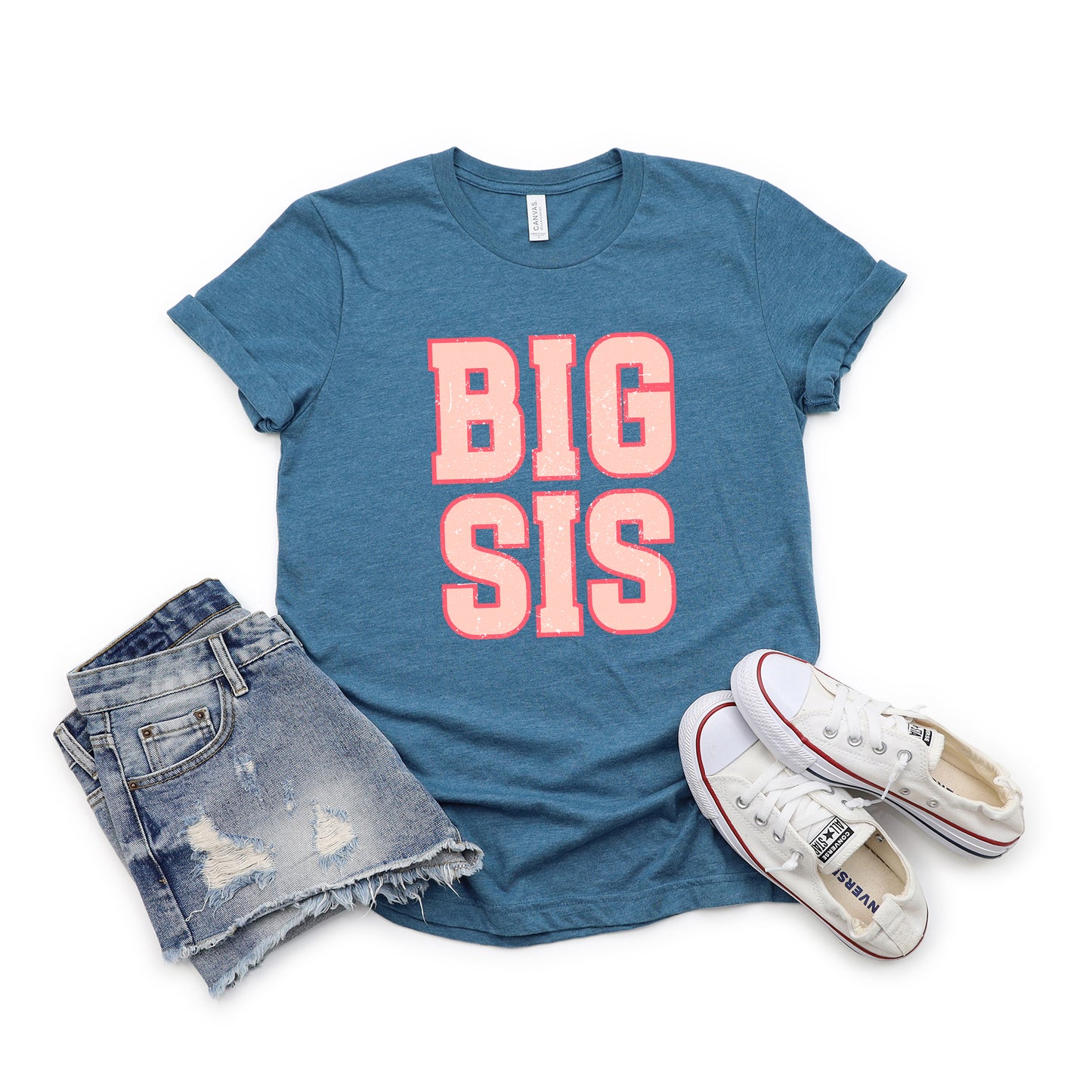 Big Sis Distressed | Youth Graphic Short Sleeve Tee