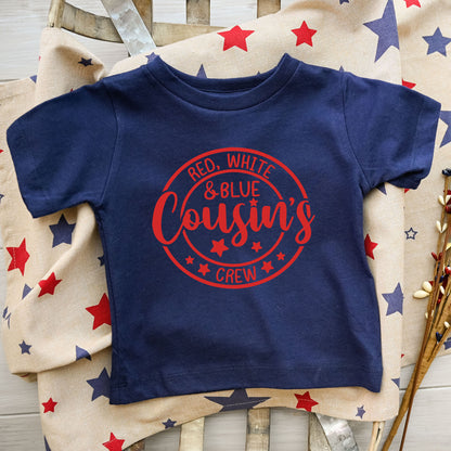 Red White And Blue Cousin's Crew | Toddler Graphic Short Sleeve Tee