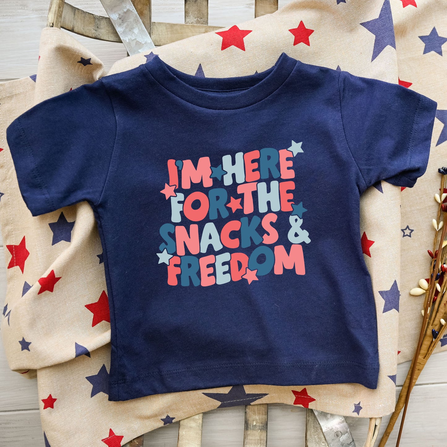 I'm Here For The Snacks | Toddler Graphic Short Sleeve Tee