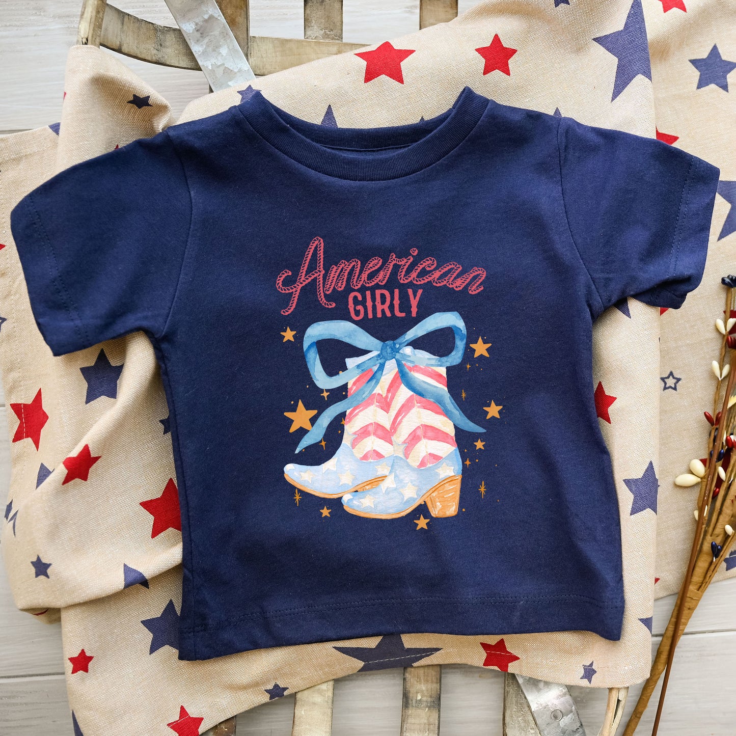 American Girly Coquette Boots | Youth Graphic Short Sleeve Tee