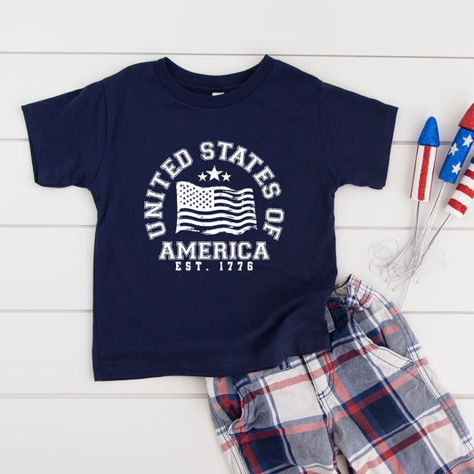 USA Flag Circle | Toddler Graphic Short Sleeve Tee