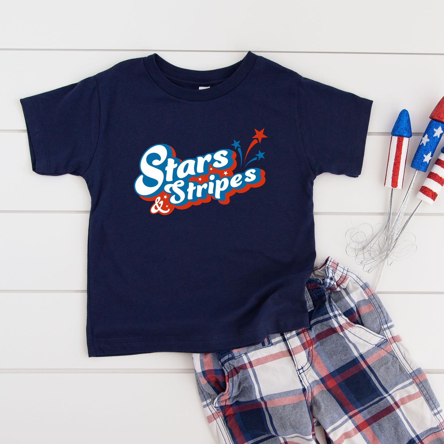 Stars And Stripes Firework | Toddler Graphic Short Sleeve Tee