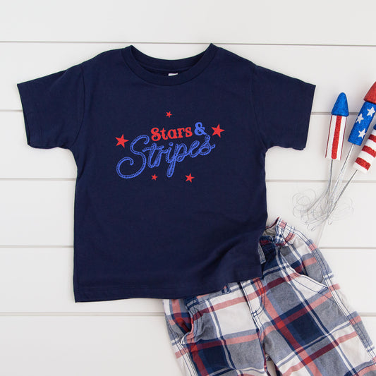 Western Stars And Stripes | Toddler Graphic Short Sleeve Tee