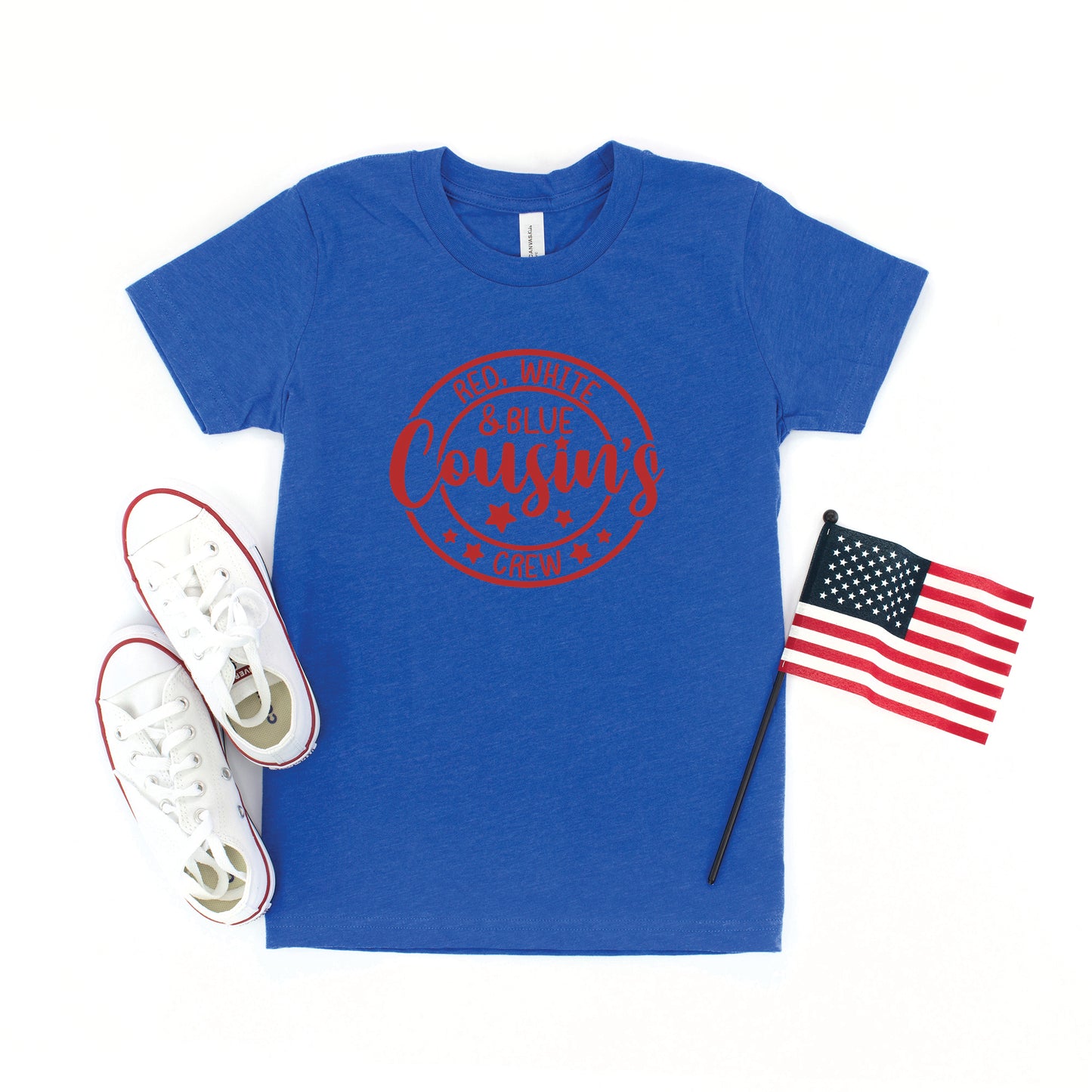 Red White And Blue Cousin's Crew | Toddler Graphic Short Sleeve Tee