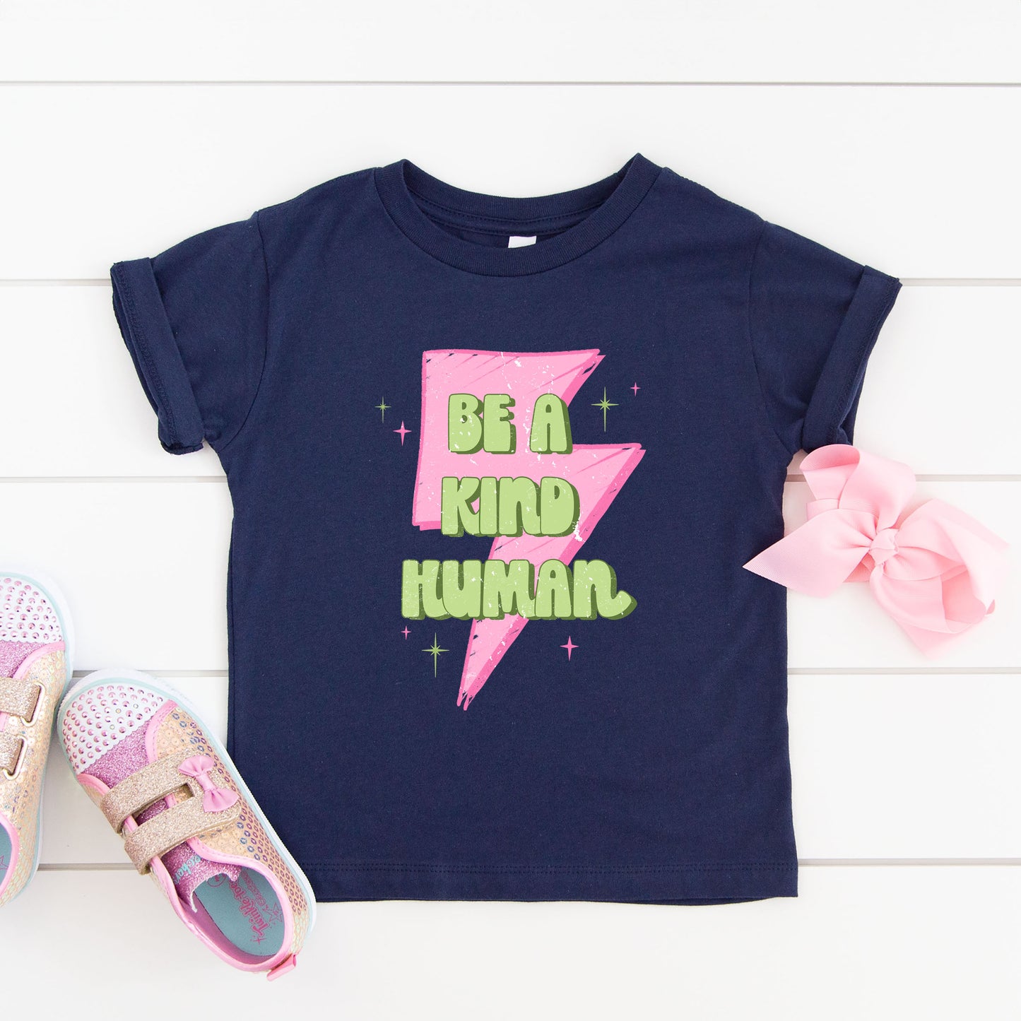 Be A Kind Human Lightning Bolt | Toddler Graphic Short Sleeve Tee