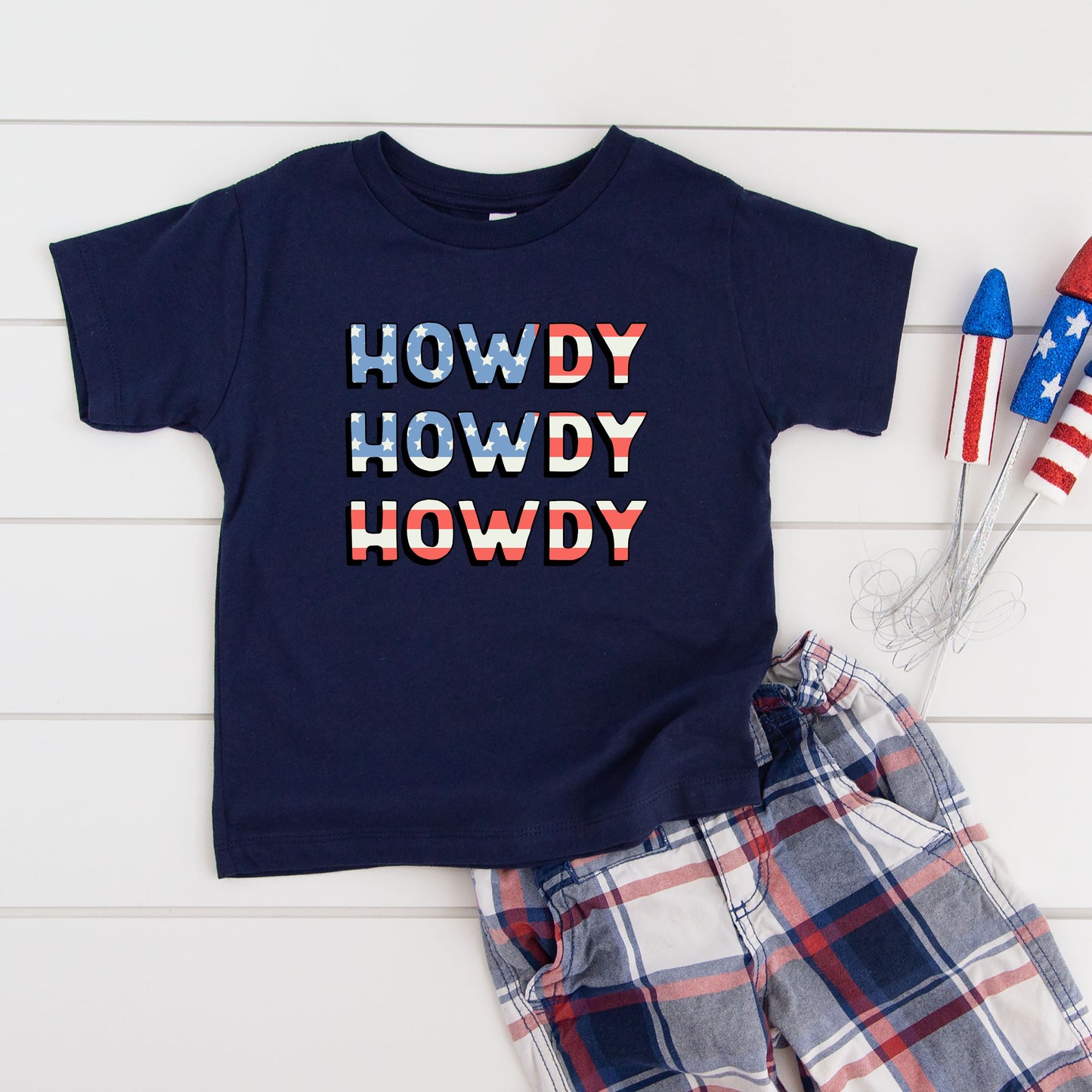 Howdy Flag Stacked | Toddler Graphic Short Sleeve Tee