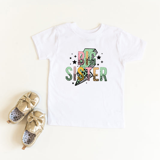 Big Sister Lightning Bolt | Toddler Graphic Short Sleeve Tee