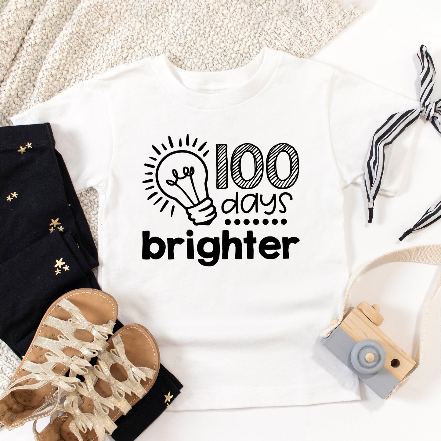 100 Days Brighter | Toddler Graphic Short Sleeve Tee