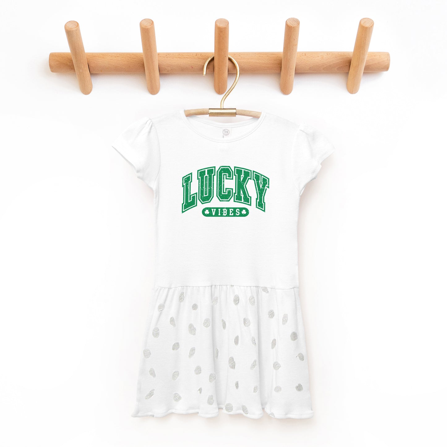 Lucky Vibes Distressed | Toddler Graphic Dress