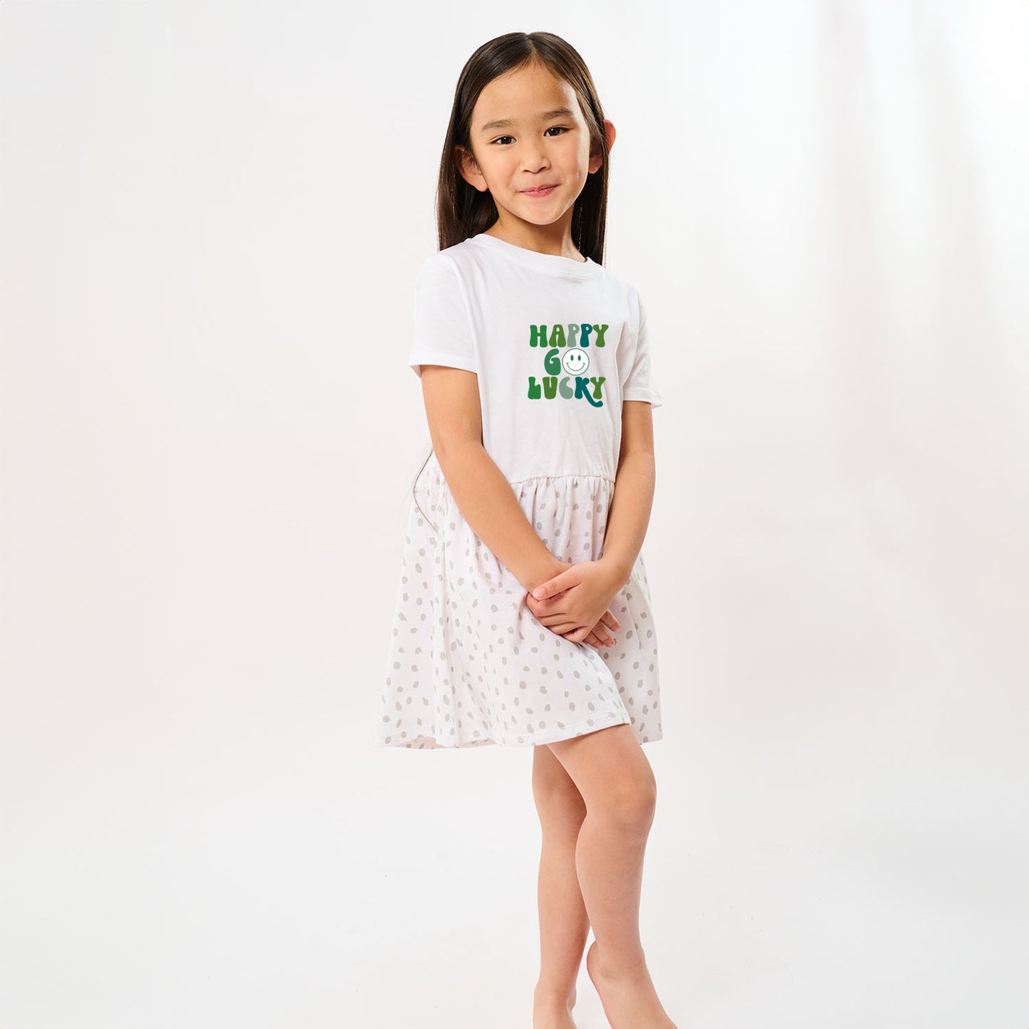 Happy Go Lucky Smiley Face | Toddler Graphic Dress