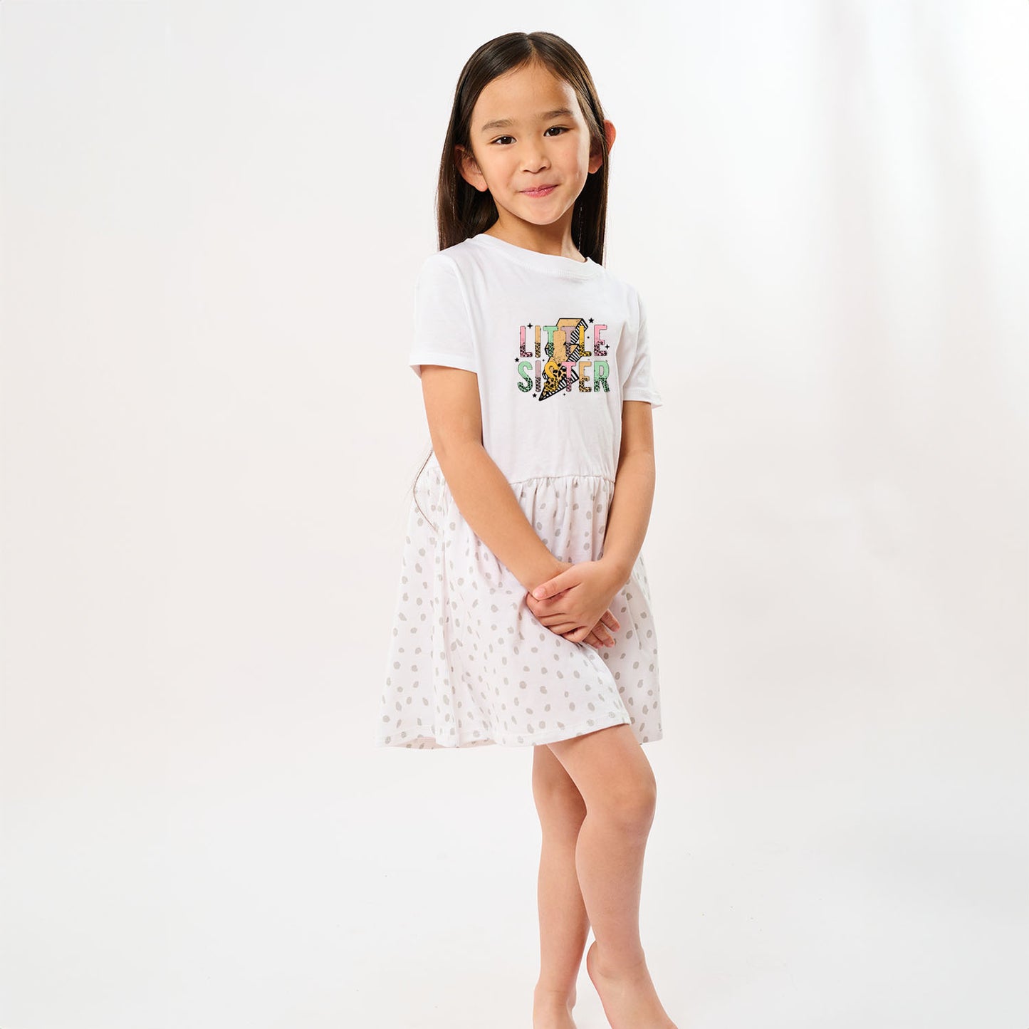 Little Sister Lightning Bolt | Toddler Graphic Dress