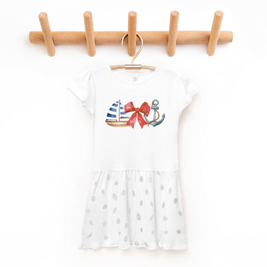 Coquette Ship Anchor | Toddler Graphic Dress