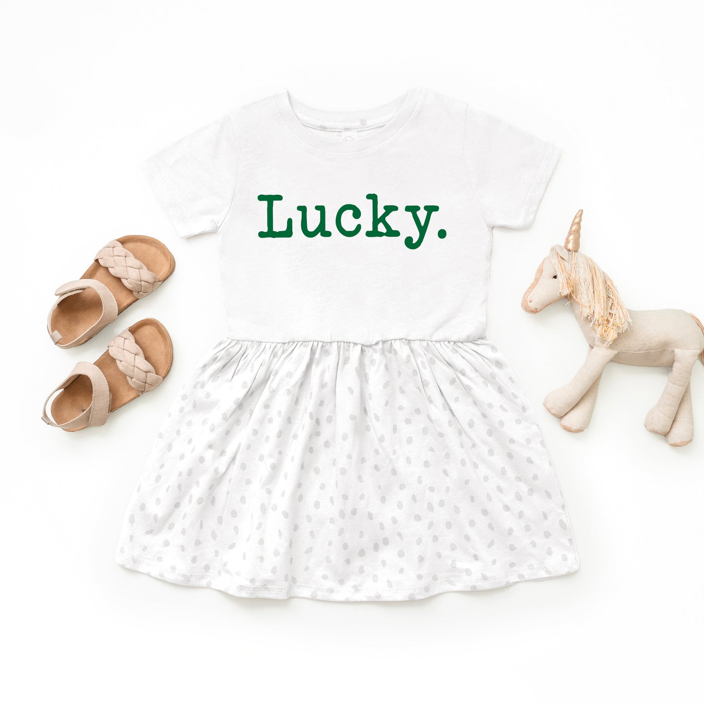 Lucky Typewriter | Toddler Graphic Dress