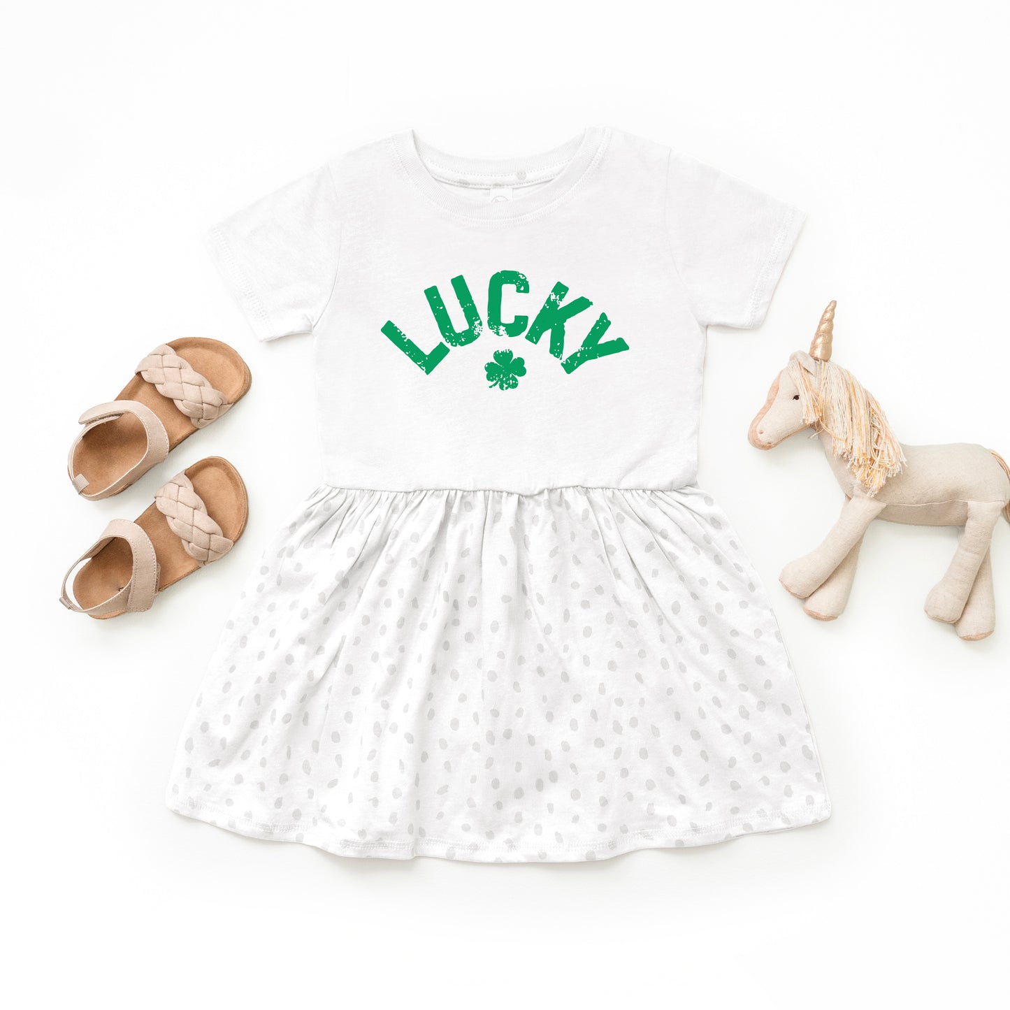 Lucky Arched Distressed | Toddler Graphic Dress