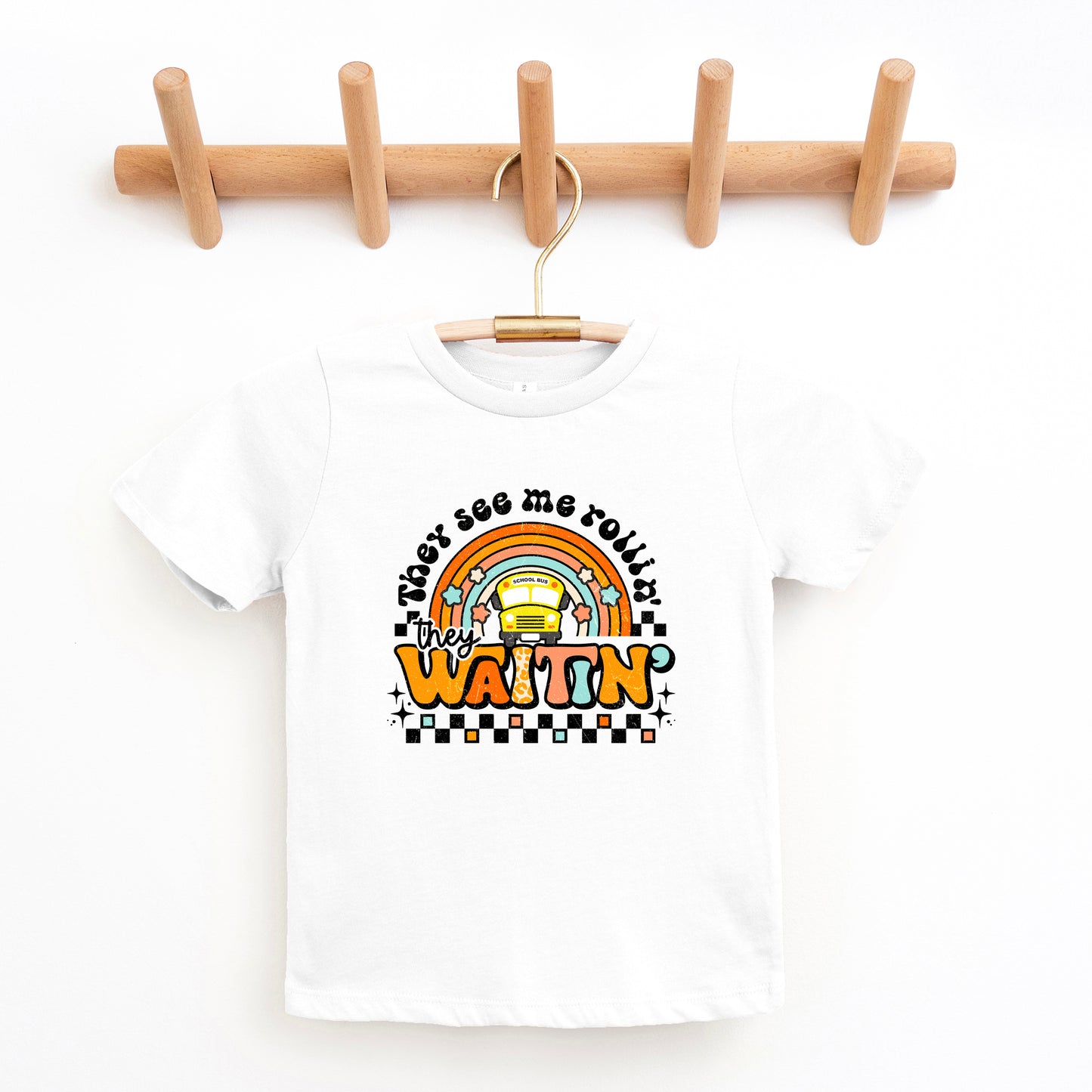 They See Me Rollin' Rainbow | Toddler Graphic Short Sleeve Tee