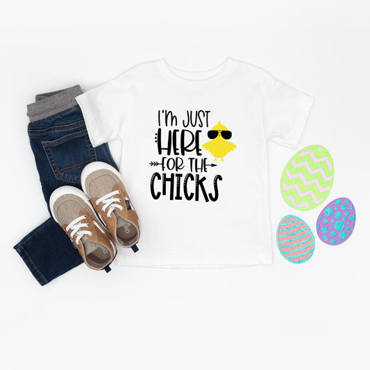 I'm Just Here For The Chicks | Toddler Graphic Short Sleeve Tee