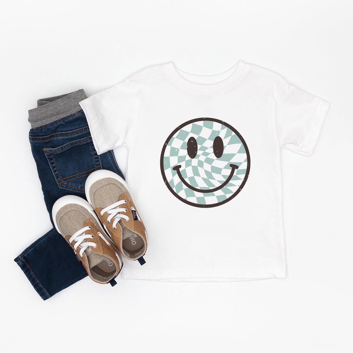 Checker Board Smiley Face | Toddler Graphic Short Sleeve Tee