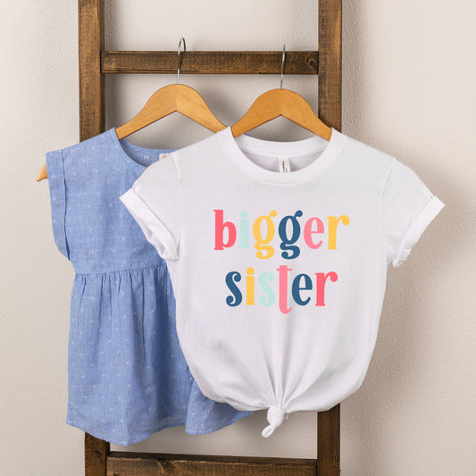 Bigger Sister Colorful | Toddler Graphic Short Sleeve Tee