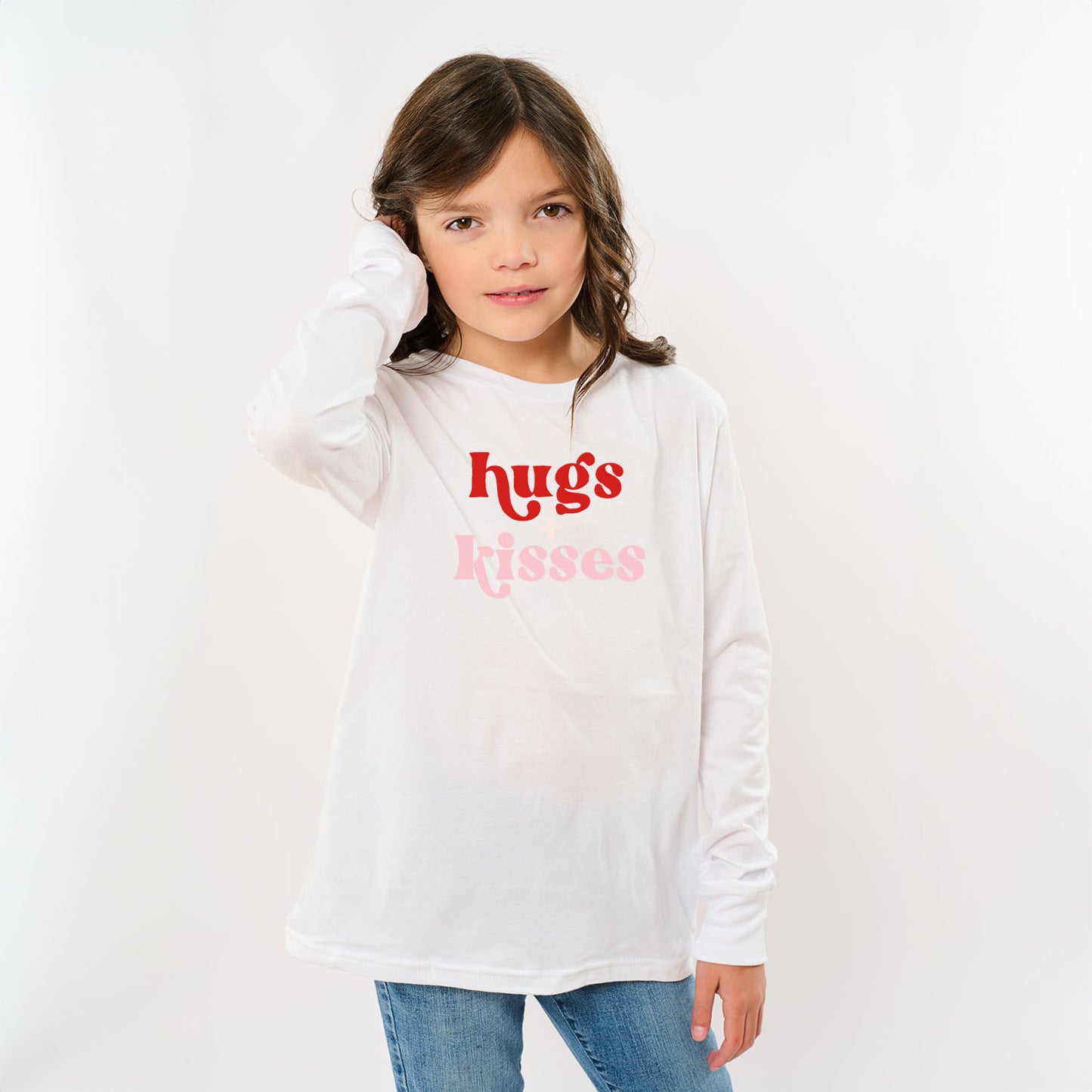 Hugs And Kisses | Youth Graphic Long Sleeve Tee