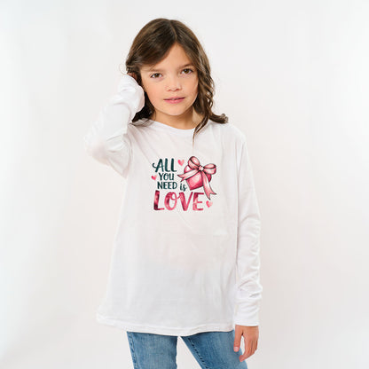 All You Need Is Love Coquette | Youth Graphic Long Sleeve Tee